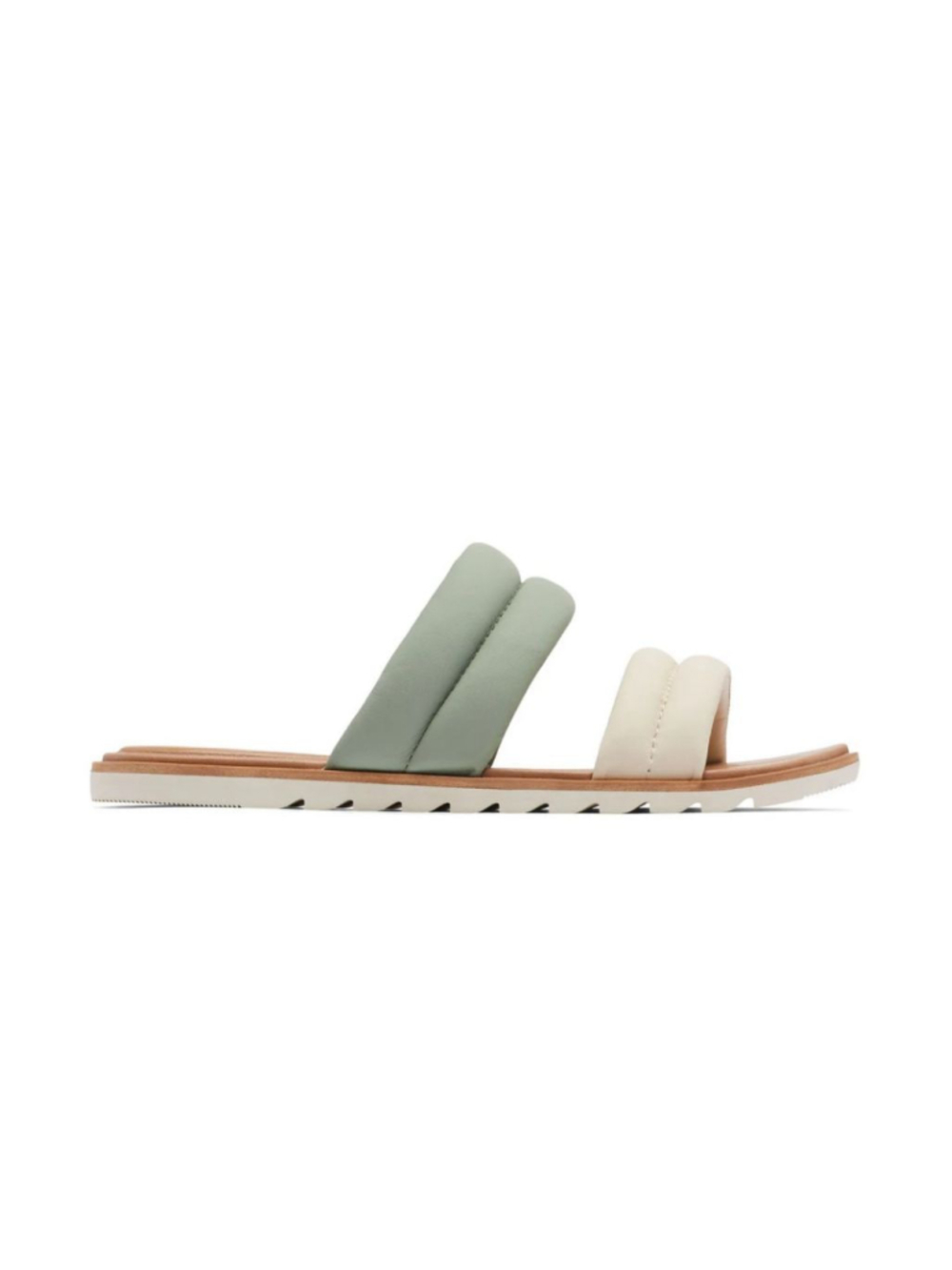 Sorel Ella II Puff Slides Size 8 Sage Green Ivory Padded Sandals - Picture 12 of 12